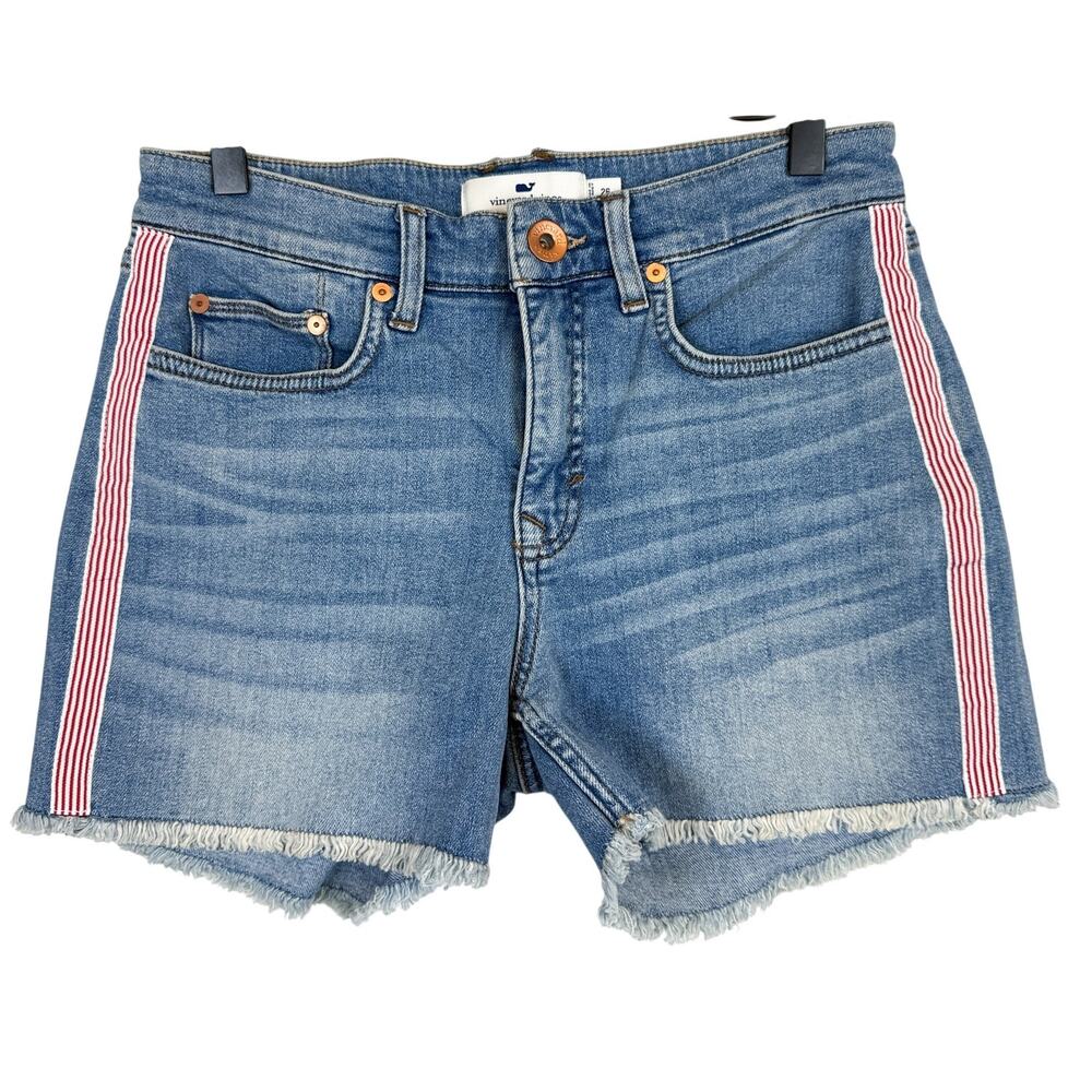Vineyard Vines Denim Cut Off Mid-Rise Shorts Womens - 26